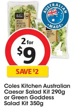 Coles Coles Kitchen Australian Caesar Salad Kit or Green Goddess Salad Kit offer