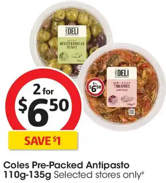 Coles Coles Pre-Packed Antipasto offer