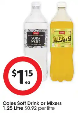 Coles Coles Soft Drink or Mixers offer