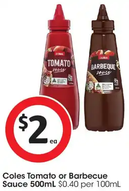 Coles Coles Tomato or Barbecue Sauce offer