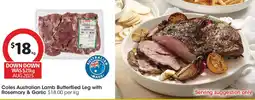 Coles Coles Australian Lamb Butterflied Leg with Rosemary & Garlic offer