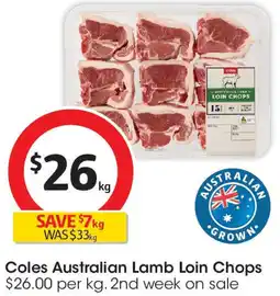Coles Coles Australian Lamb Loin Chops offer