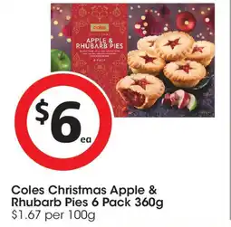 Coles Coles Christmas Apple & Rhubarb Pies offer