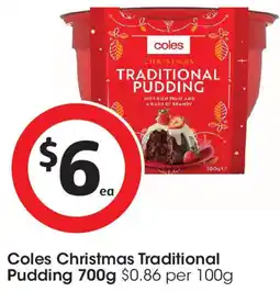 Coles Coles Christmas Traditional Pudding offer