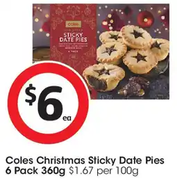 Coles Coles Christmas Sticky Date Pies offer