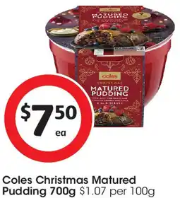 Coles Coles Christmas Matured Pudding offer