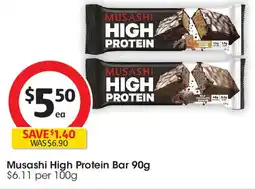 Coles Musashi High Protein Bar offer