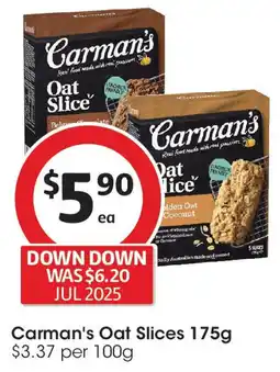 Coles Carman's Oat Slices offer