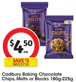 Coles Cadbury Baking Chocolate Chips, Melts or Blocks offer
