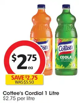 Coles Cottee's Cordial offer