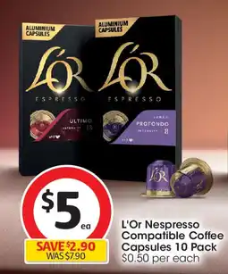 Coles L'Or Nespresso Compatible Coffee Capsules offer