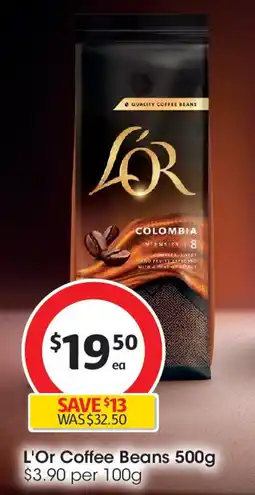 Coles L'Or Coffee Beans offer