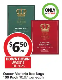 Coles Queen Victoria Tea Bags offer