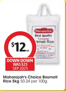 Coles Maharajah's Choice Basmati Rice offer