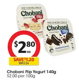 Coles Chobani Flip Yogurt offer
