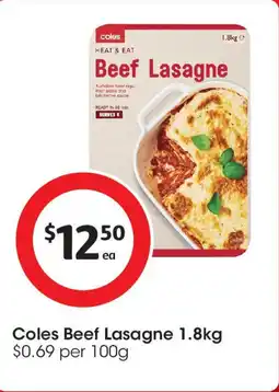 Coles Coles Beef Lasagne offer