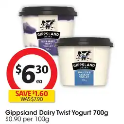 Coles Gippsland Dairy Twist Yogurt offer