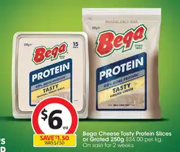 Coles Bega Cheese Tasty Protein Slices or Grated offer