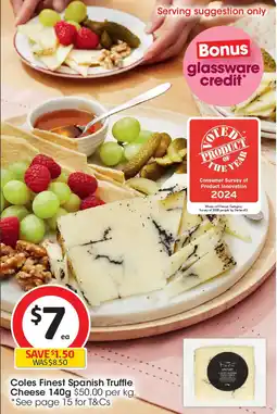 Coles Coles Finest Spanish Truffle Cheese offer