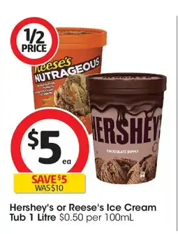 Coles Hershey's or Reese's Ice Cream Tub offer