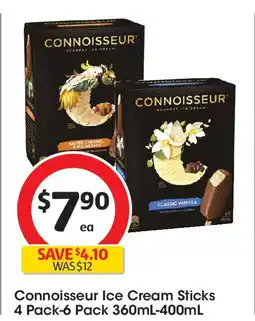 Coles Connoisseur Ice Cream Sticks offer