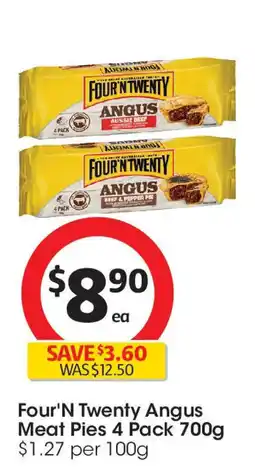 Coles Four'N Twenty Angus Meat Pies offer
