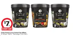 Coles Coles Finest Luxury Sorbet Tub offer