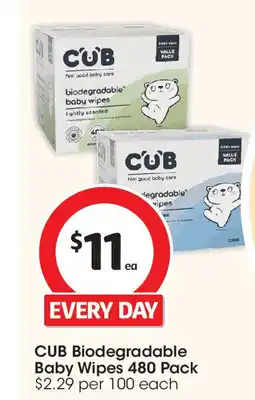 Coles CUB Biodegradable Baby Wipes offer