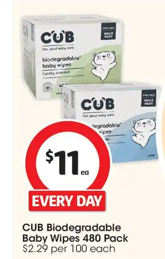 Coles CUB Biodegradable Baby Wipes offer
