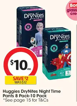 Coles Huggies DryNites Night Time Pants offer