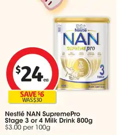 Coles Nestlé NAN SupremePro Stage 3 or 4 Milk Drink offer