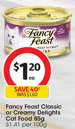 Coles Fancy Feast Classic or Creamy Delights Cat Food offer