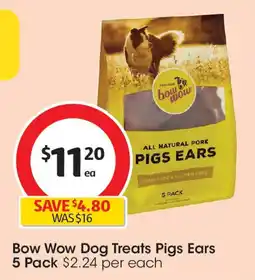 Coles Bow Wow Dog Treats Pigs Ears offer