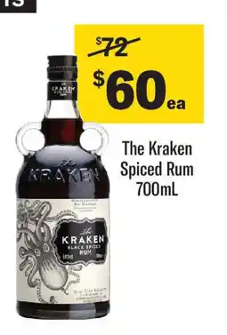 Coles The Kraken Spiced Rum offer