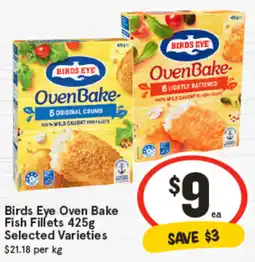 IGA Birds eye oven bake fish fillets offer