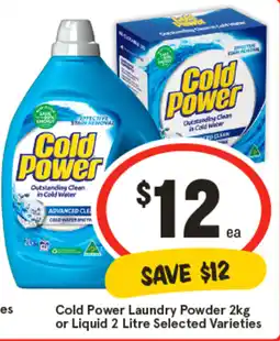 IGA Cold power laundry powder offer