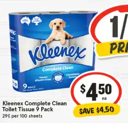 IGA Kleenex complete clean toilet tissue offer