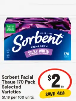 IGA Sorbent facial tissue offer