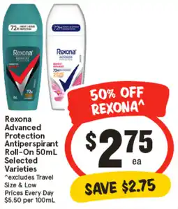 IGA Rexona advanced protection antiperspirant roll-on offer