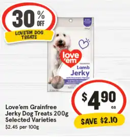 IGA Love'em grainfree jerky dog treats offer