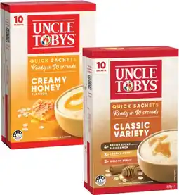 Coles Uncle Tobys Oats Quick Sachets 280g-350g offer