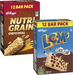 Coles Kellogg's LCMs or Nutri Grain Bars 12 Pack 240g-264g offer