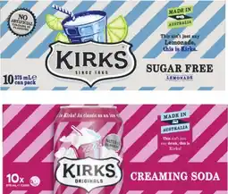 Coles Kirks Soft Drink 10x375mL offer