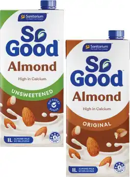 Coles Sanitarium So Good Almond Milk 1 Litre offer