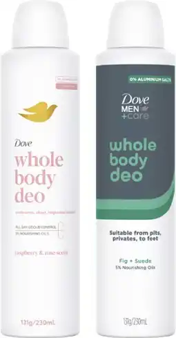 Coles Dove Whole Body Deodorant 230mL offer