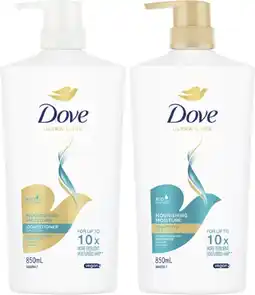 Coles Dove Shampoo or Conditioner 850mL offer
