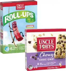 Coles Uncle Tobys Muesli Bars 145g-185g or Roll Ups 94g offer