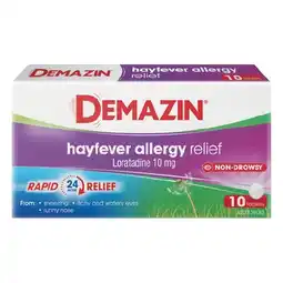 Woolworths Demazin Hayfever Allergy Relief Tablets Pk 10 offer