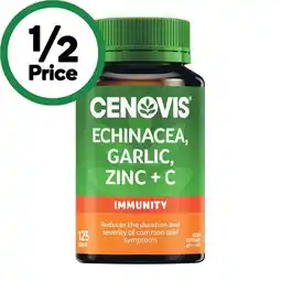 Woolworths Cenovis Echinacea, Garlic, Zinc + C Tablets Pk 125 offer
