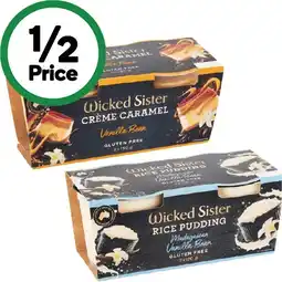 Woolworths Wicked Sister Twin Pack Desserts 150-170g Pk 2 – From the Fridge offer